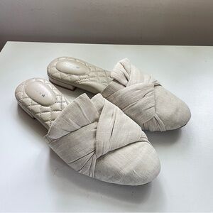 Birdies sz 8 The Songbird Natural Stripe Linen Slip-on Mule Slipper Flats Shoe 8